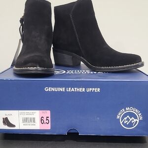 White Mountain Black Suede Ankle Boots for Women NwB
